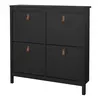 Buy Stylish Black Barcelona Shoe Cabinet with 4 Flip-Down Doors, 3 from Furnituretta