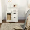 Buy Homcom Bedside Table with 2 Drawers and Storage Shelves, 7 from Furnituretta