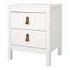 Buy Elegant White Barcelona Bedside Table with 2 Drawers, 3 from Furnituretta