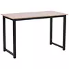 Buy Homcom Computer Desk PC Writing Table Home Office Workstation Adjustable Feet Stable Work Study  Metal Frame Oak Black from Furnituretta