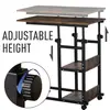 Buy Homcom C-Shaped Side Table Industrial Mobile Rolling End Desk, 7 from Furnituretta