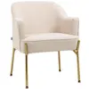 Buy Homcom Fabric Accent Chair, Modern Armchair with Metal Legs from Furnituretta