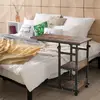 Buy Homcom C-Shaped Side Table Industrial Mobile Rolling End Desk, 2 from Furnituretta