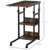 Buy Homcom C-Shaped Side Table Industrial Mobile Rolling End Desk, 3 from Furnituretta