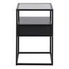 Buy Stylish Randolf Bedside Table: Black & Smoked Glass Finish, 3 from Furnituretta