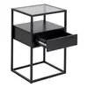 Buy Stylish Randolf Bedside Table: Black & Smoked Glass Finish, 2 from Furnituretta