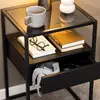 Buy Stylish Randolf Bedside Table: Black & Smoked Glass Finish, 6 from Furnituretta