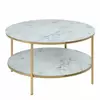 Buy Alisma Round Coffee Table: Marble Top & Gold Legs from Furnituretta