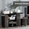Buy Homcom High Gloss Sideboard, Side Cabinet, Push-Open Design, 4 from Furnituretta