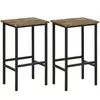 Buy Homcom Industrial Bar Stools, Set of 2 Kitchen Breakfast Chairs, 2 from Furnituretta