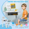 Buy Homcom Kids Desk and Chair Set, Height Adjustable Study Table, 4 from Furnituretta