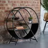 Buy Cosmo Industrial Round Open Bookcase – Vintage Handcrafted Design with Reclaimed Wood & Metal from Furnituretta