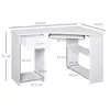 Buy Homcom L-Shaped Corner Computer Desk 2 Shelves Wide Worktop, 3 from Furnituretta