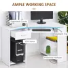 Buy Homcom L-Shaped Corner Computer Desk 2 Shelves Wide Worktop, 5 from Furnituretta