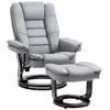 Buy Homcom Manual Recliner and Footrest Set Armchair with Swivel Wood Base from Furnituretta
