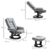 Buy Homcom Manual Recliner and Footrest Set Armchair with Swivel Wood Base, 3 from Furnituretta