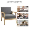 Buy Homcom Minimalistic Accent Chair Wood Frame Thick Linen Cushions, 6 from Furnituretta