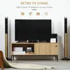 Buy HOMCOM Retro TV Stand Cabinet for TVs up to 50", TV Unit with 3 Compartments, TV Cabinet with Sliding Door for Living Room, 4 from Furnituretta