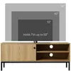 Buy HOMCOM Retro TV Stand Cabinet for TVs up to 50", TV Unit with 3 Compartments, TV Cabinet with Sliding Door for Living Room, 7 from Furnituretta