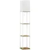 Buy Homcom Modern Floor Lamp with Shelves, 3 Layer Shelf Tall Standing Lamp from Furnituretta