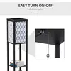 Buy Homcom Shelf Floor Lamp Modern Standing Lamp for Living Room, 5 from Furnituretta