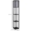 Buy Homcom Shelf Floor Lamp Modern Standing Lamp for Living Room, 3 from Furnituretta