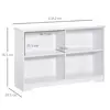 Buy Homcom Simple Modern 4-Compartment Low Bookcase 2-Tier, 3 from Furnituretta