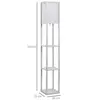 Buy Homcom Standing Lamp, Floor Light with 4-Tier Storage Shelf, 3 from Furnituretta