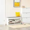 Buy Homcom Shoe Storage Bench with Seat Cushion Hallway Cabinet, 2 from Furnituretta
