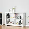 Buy Homcom Simple Modern 4-Compartment Low Bookcase 2-Tier from Furnituretta