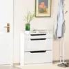 Buy Homcom Shoe Cabinet with 3 Drawers High Gloss Storage Cupboard from Furnituretta