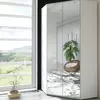 Buy Lydd Corner 2 Door Mirrored Wardrobe – Matt White Finish with Shelves & Hanging Rails from Furnituretta