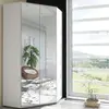 Buy Lydd Corner 2 Door Mirrored Wardrobe – Matt White Finish with Shelves & Hanging Rails, 3 from Furnituretta