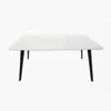 Buy Belgium Large Dining Table – Stylish White Top with Black Legs from Furnituretta