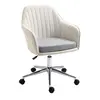 Buy Vinsetto Leisure Office Chair Linen Fabric Swivel Scallop Shape from Furnituretta