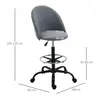 Buy Vinsetto Ergonomic Drafting chair Adjustable Height 5 Wheels, 3 from Furnituretta