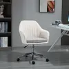 Buy Vinsetto Leisure Office Chair Linen Fabric Swivel Scallop Shape, 2 from Furnituretta