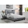 Buy Augustina Crushed Velvet King Size Bed Silver with Mirror, 2 from Furnituretta