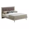 Buy Belvoir Double Bed Grey Oak & Mocca Fabric, Size: Double from Furnituretta