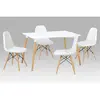 Buy Emery PU Chairs with Solid Beech Legs White (4s), 3 from Furnituretta