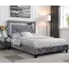 Buy Augustina Crushed Velvet King Size Bed Silver with Mirror from Furnituretta
