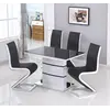 Buy Aldridge Small High Gloss Dining Table White with Black Glass Top, 2 from Furnituretta