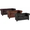 Buy Winston 2 Seater Sofa Leather & PVC Black, 2 from Furnituretta