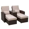 Buy Outsunny 2-Seater Rattan Sofa Lounger Set-Brown from Furnituretta