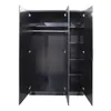 Buy Topline Robe with Centre Mirror 3 Door Black, 2 from Furnituretta