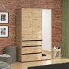 Buy Kington Artisan Oak Effect 3 Door 3 Drawer Mirrored Wardrobe, Colour: Oak, Item Width: 138 from Furnituretta