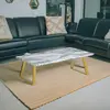 Buy Newchapel Marble Effect Coffee Table with Gold Legs, 2 from Furnituretta