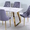 Buy Newchapel Marble Effect Dining Table with Gold Legs, 2 from Furnituretta