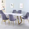Buy Newchapel Marble Effect Dining Table with Gold Legs from Furnituretta