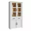 Buy Bohol Display Cabinet 4 Door 1 Drawer in Oak/White inc LED Lighting from Furnituretta
